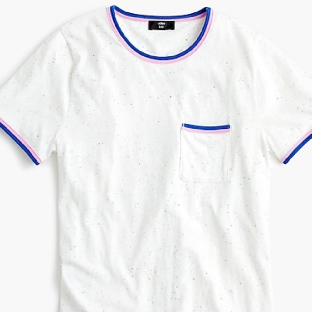 Speckled contrast cotton t-shirt